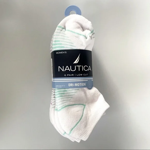 Nautica women’s low cut socks 6 pack size 4-10 white - Picture 1 of 2